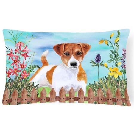 Carolines Treasures Carolines Treasures CK1251PW1216 Jack Russell Terrier Spring Canvas Fabric Decorative Pillow CK1251PW1216
